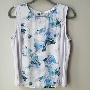 Sleeveless floral blouse